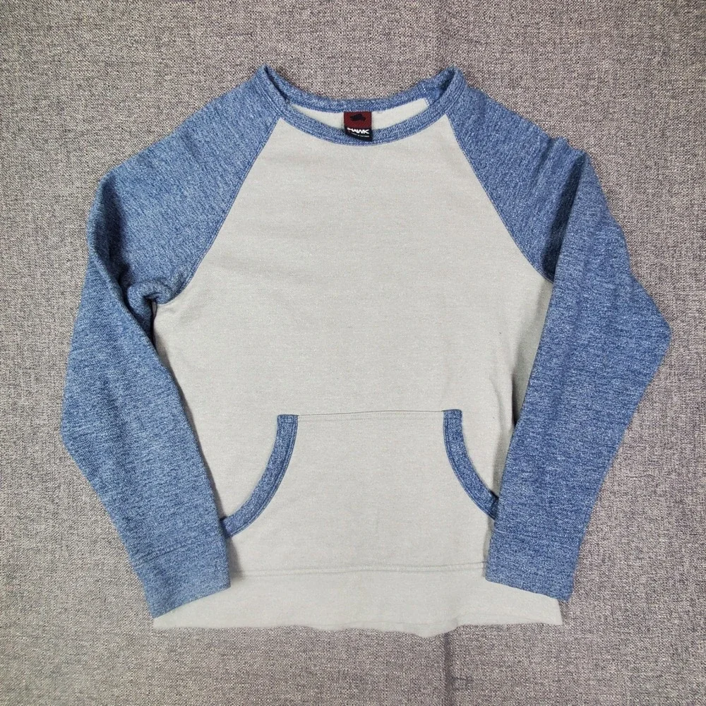 Tony Hawk Sweatshirt Mens Small Crew Neck Pullover Colorblock Fleece Gray